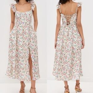 NWT ASTR the Label Wedelia Midi Dress in Cream Multi Floral Size S